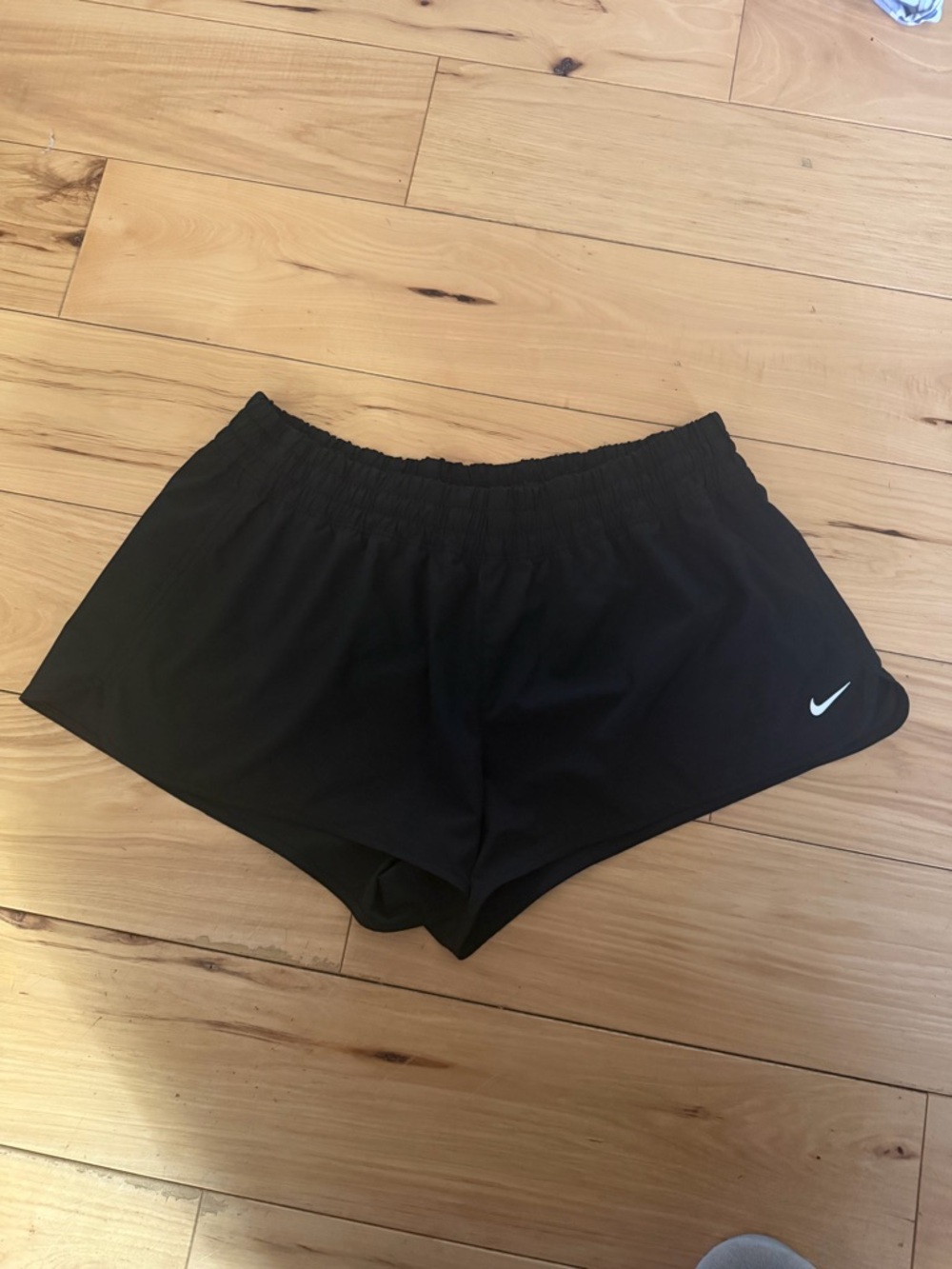 Nike Black Women's Athletic Running Shorts with White Swoosh